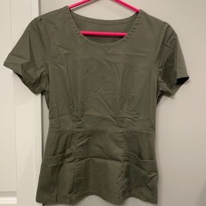 Jaanuu olive green scrub top